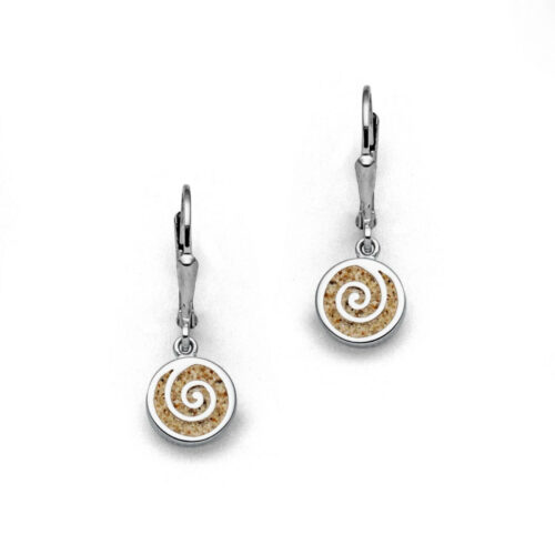DUR Schmuck Ohrhänger SPIRALE 2.0 Strandsand, Silber 925/- rhodiniert (O5216)