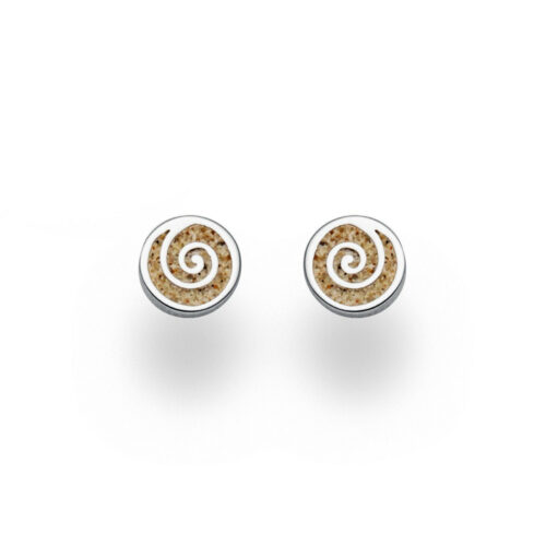 DUR Schmuck Ohrstecker SPIRALE 2.0 Strandsand, Silber 925/- rhodiniert (O5214)