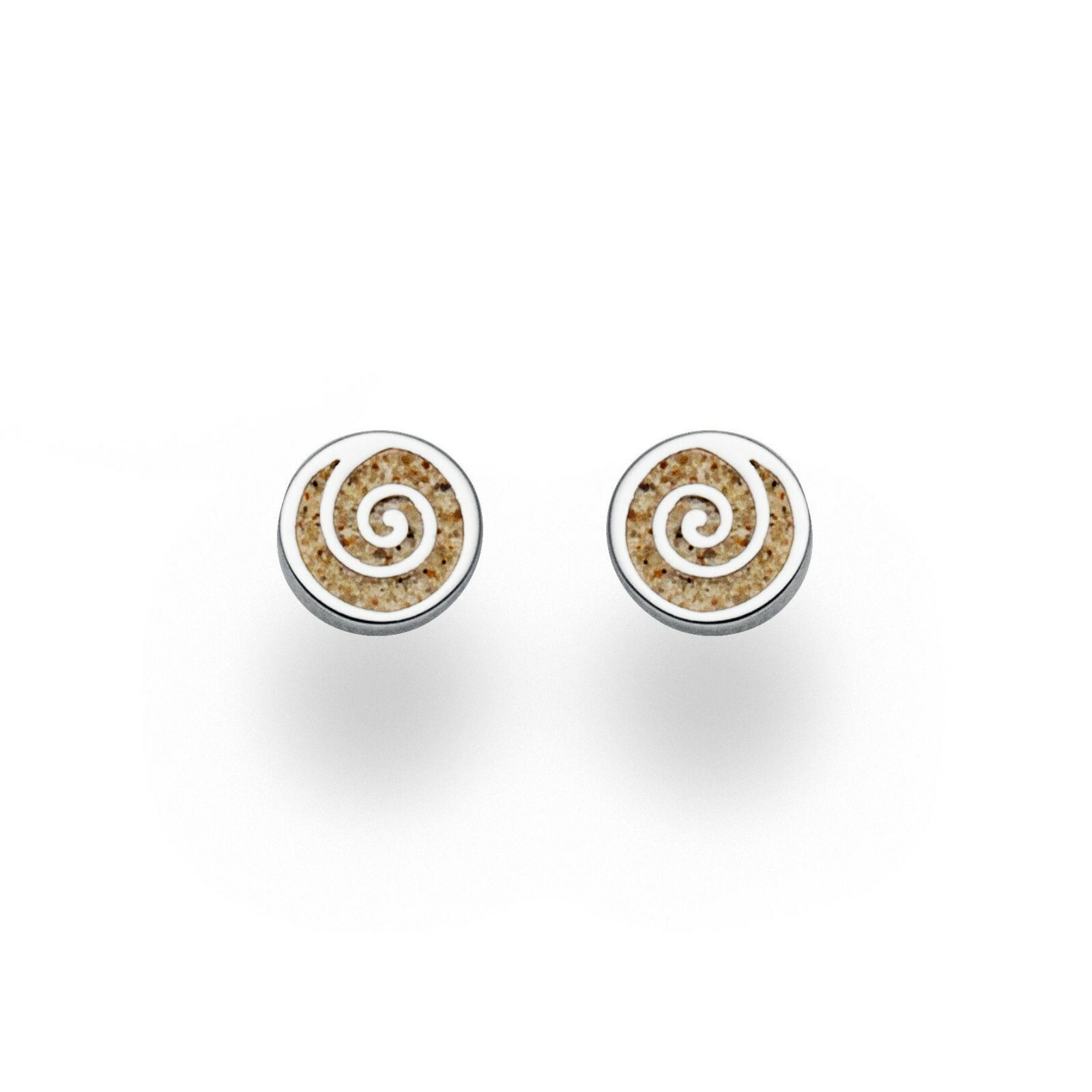 DUR Schmuck Ohrstecker SPIRALE 2.0 Strandsand, Silber 925/- rhodiniert (O5214) – Bild 1