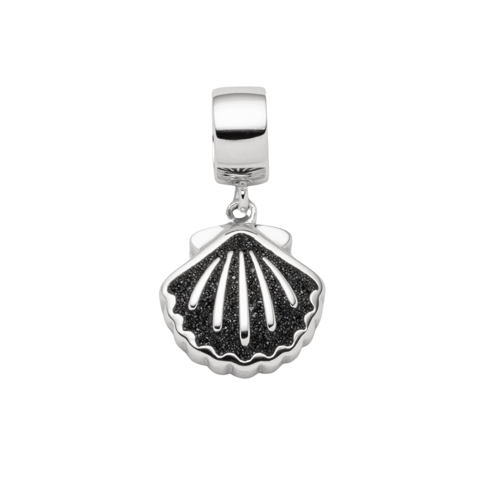 DUR Schmuck Charm MUSCHEL Lavasand, Silber 925/- rhodiniert (F317) – Bild 1