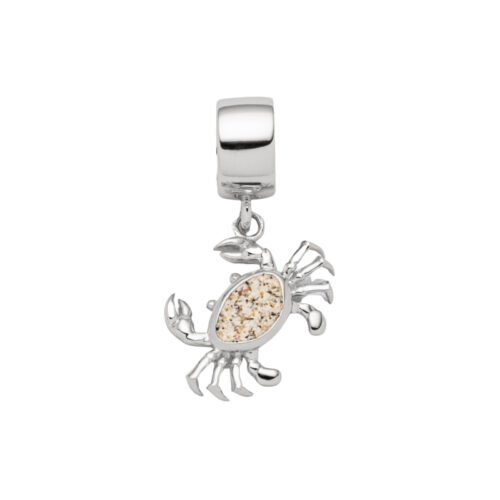 DUR Schmuck Charm KRABBE, Strandsand, Silber 925/- rhodiniert (F314)
