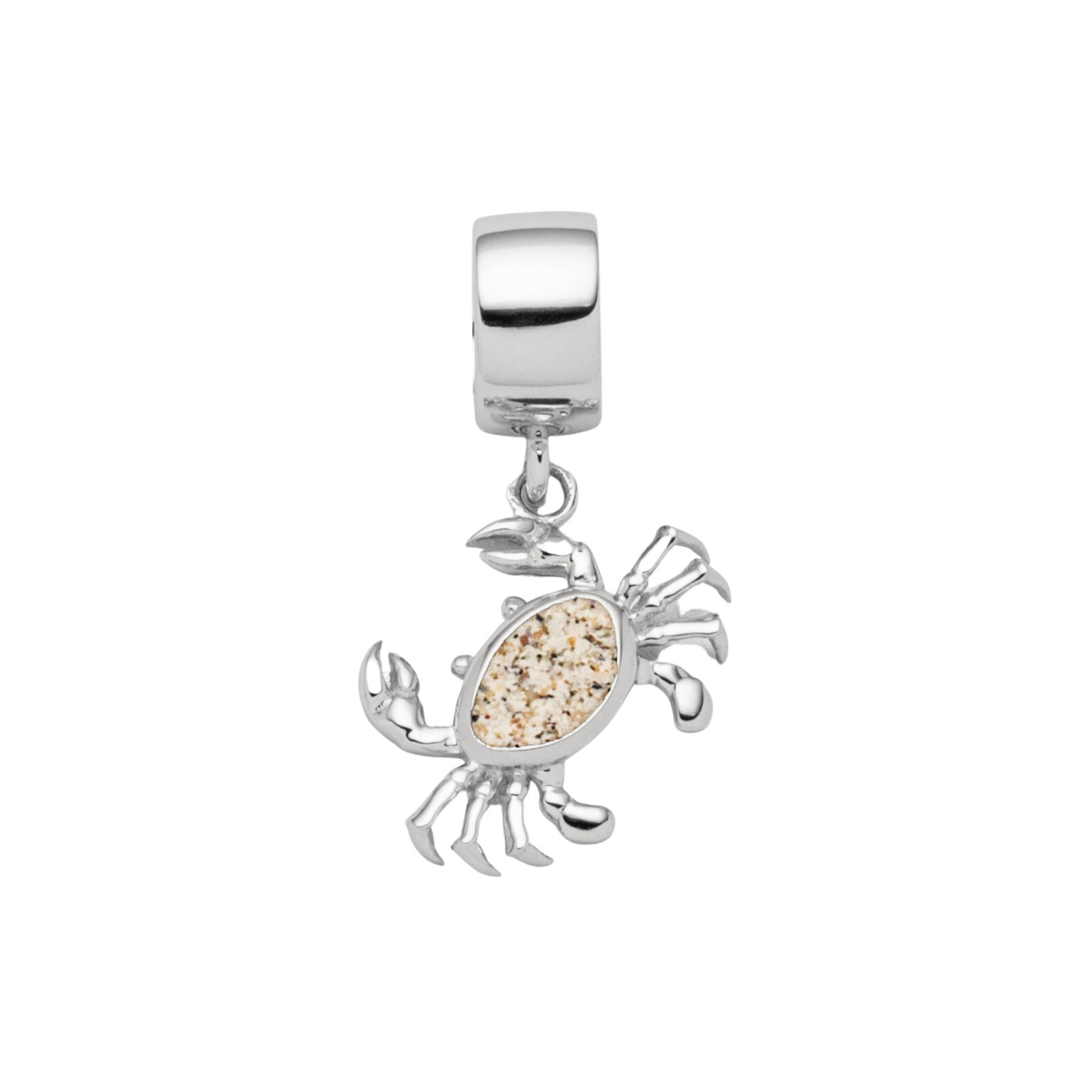 DUR Schmuck Charm KRABBE, Strandsand, Silber 925/- rhodiniert (F314) – Bild 1