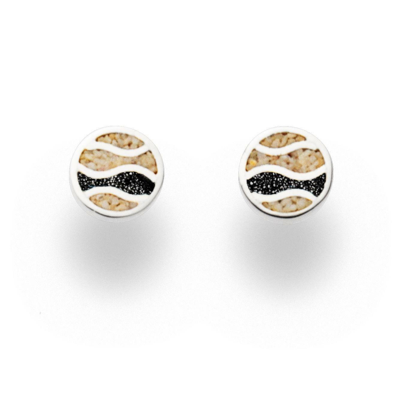DUR Schmuck Ohrstecker STRANDWELLEN Sand, Lavasand, Silber 925/- rhod. (O5233) – Bild 1