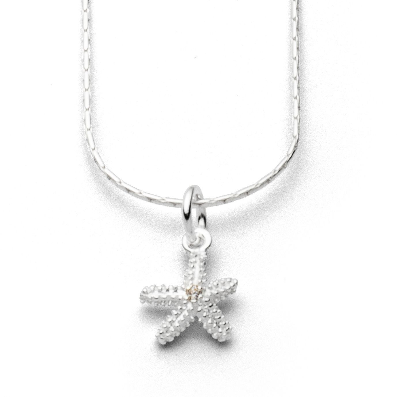 DUR Schmuck zierliche Kette SEESTERN ZIRKONIA, Silber 925/-  42cm (K2303) – Bild 1