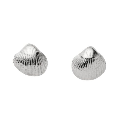 DUR Schmuck Ohrstecker MUSCHEL 2.0 Silber 925/- rhodiniert (O5632)