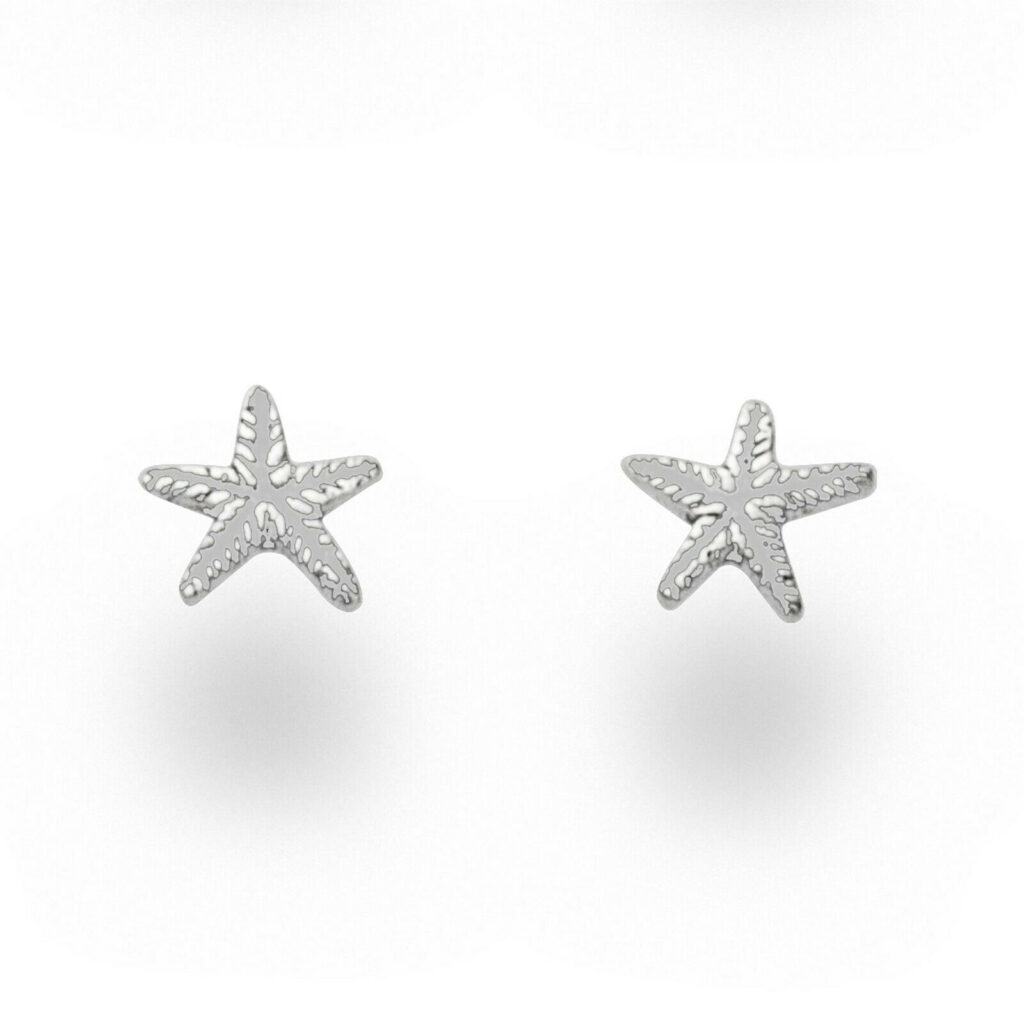 DUR Schmuck Ohrstecker kleiner SEESTERN Silber 925/- (S1481)