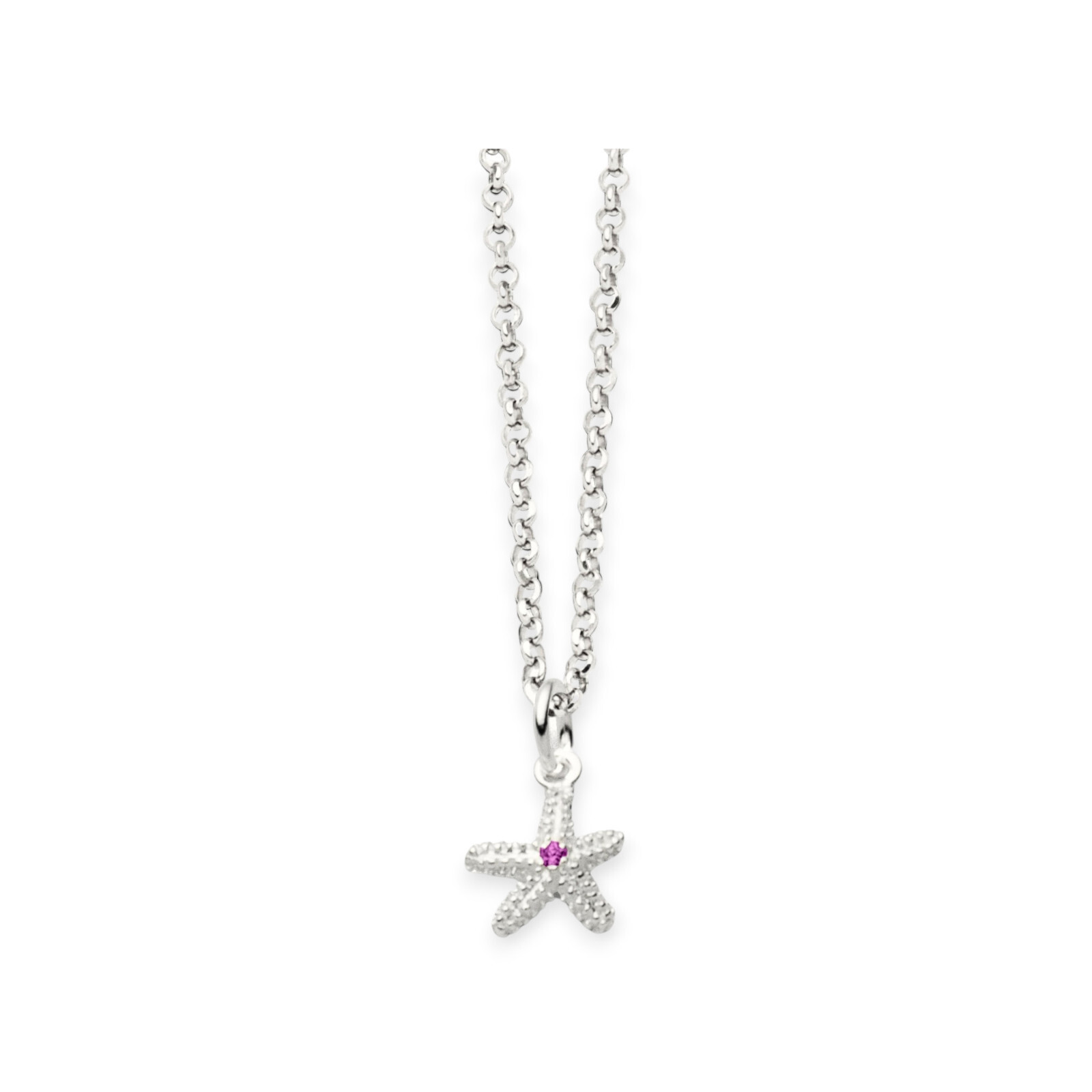 DUR Schmuck Kette SEESTERN 2.0 ZIRKONIA PINK, Silber 925/-  45cm (K3052) – Bild 1