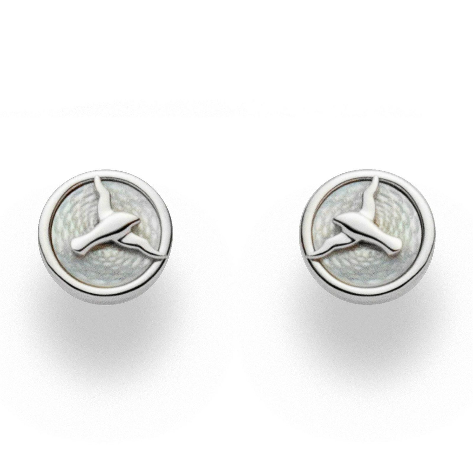 DUR Ohrstecker WEIßE MÖWE Perlmutt, Silber 925/- rhodiniert O5154 – Bild 1