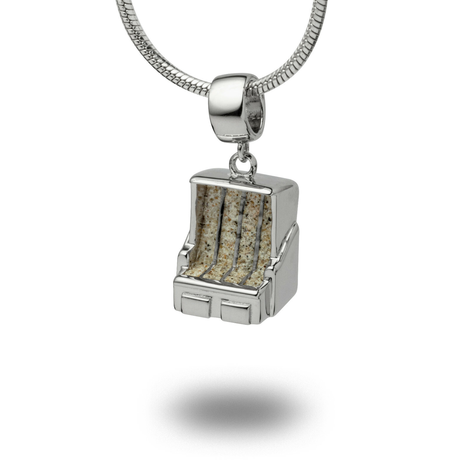 DUR Schmuck Anhänger STRANDKORB Strandsand, Silber 925/- rhodiniert (P3998) – Bild 1