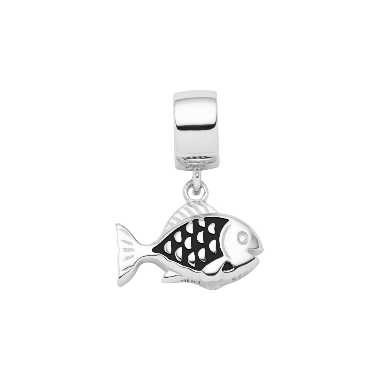 DUR Schmuck Charm FISCH dunkel rhodiniert, Silber 925/- (F300) – Bild 1