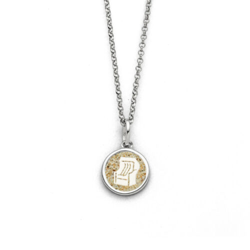 DUR Schmuck Kette STRANDKORB 2.0 Strandsand, Silber 925/- rhod. 42cm (K2672)