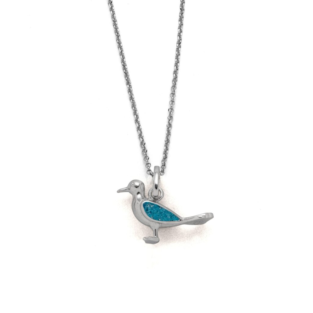 DUR Schmuck Kette MÖWE Steinsand, Silber 925/- rhodiniert 45cm (K2813)