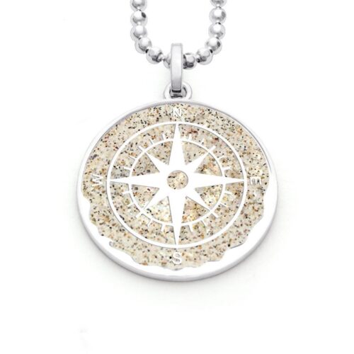 DUR Schmuck Anhänger KOMPASS Strandsand, Silber 925/- rhodiniert ( P3202 )