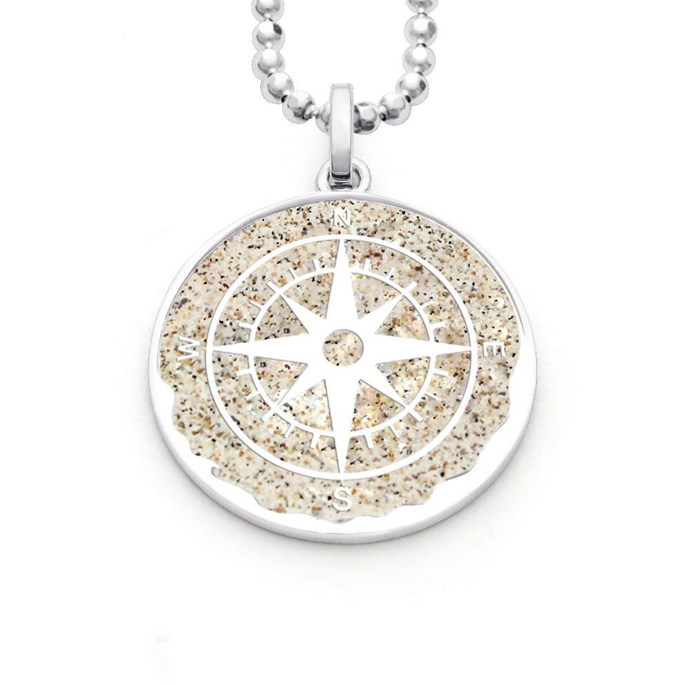 DUR Schmuck Anhänger KOMPASS Strandsand, Silber 925/- rhodiniert ( P3202 ) – Bild 1