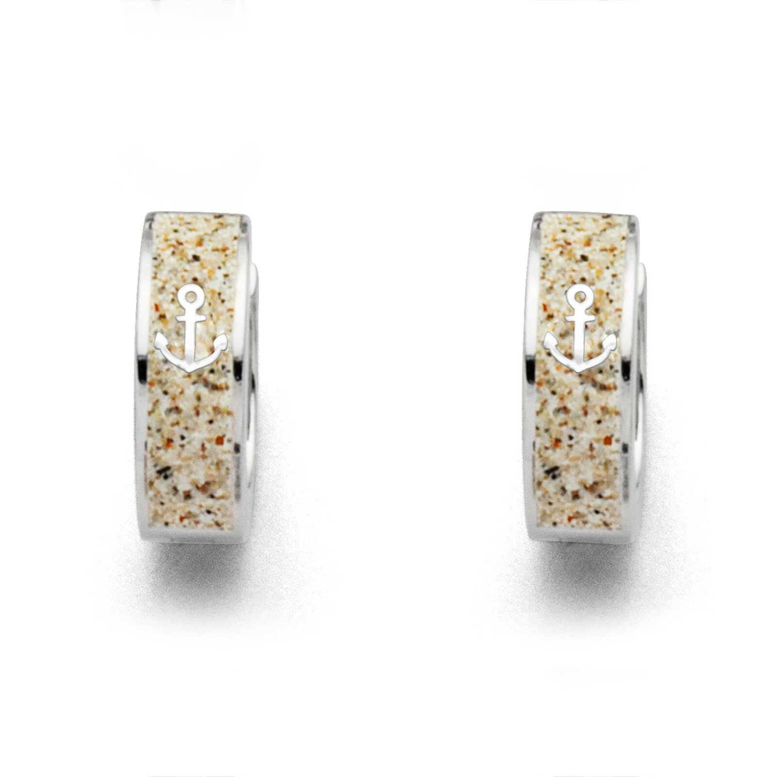 DUR Schmuck Creole HOFFNUNG Anker, Strandsand, Silber 925/-rhodiniert (O5088) – Bild 1