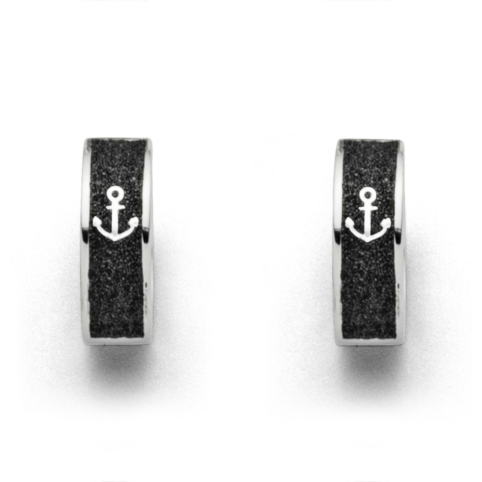 DUR Schmuck Creole HOFFNUNG Anker, Lavasand, Silber 925/-rhodiniert (O5089) – Bild 1