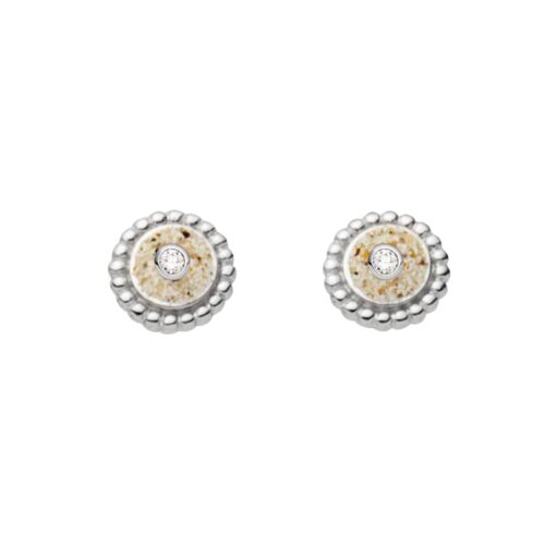 DUR Ohrstecker STRANDZAUBER 2.0 Strandsand & Zirkonia Silber 925/- rhod. (O5524)