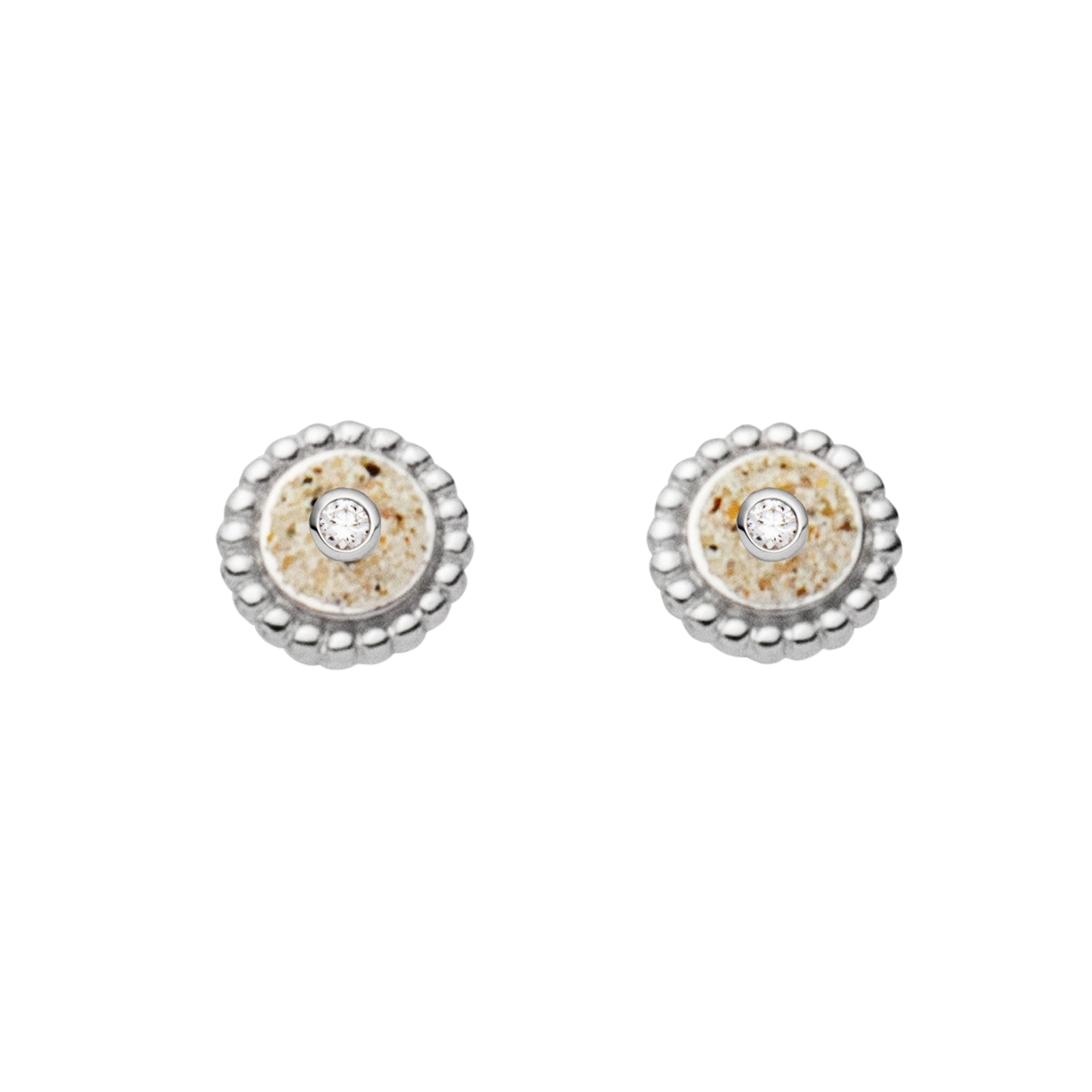 DUR Ohrstecker STRANDZAUBER 2.0 Strandsand & Zirkonia Silber 925/- rhod. (O5524) – Bild 1