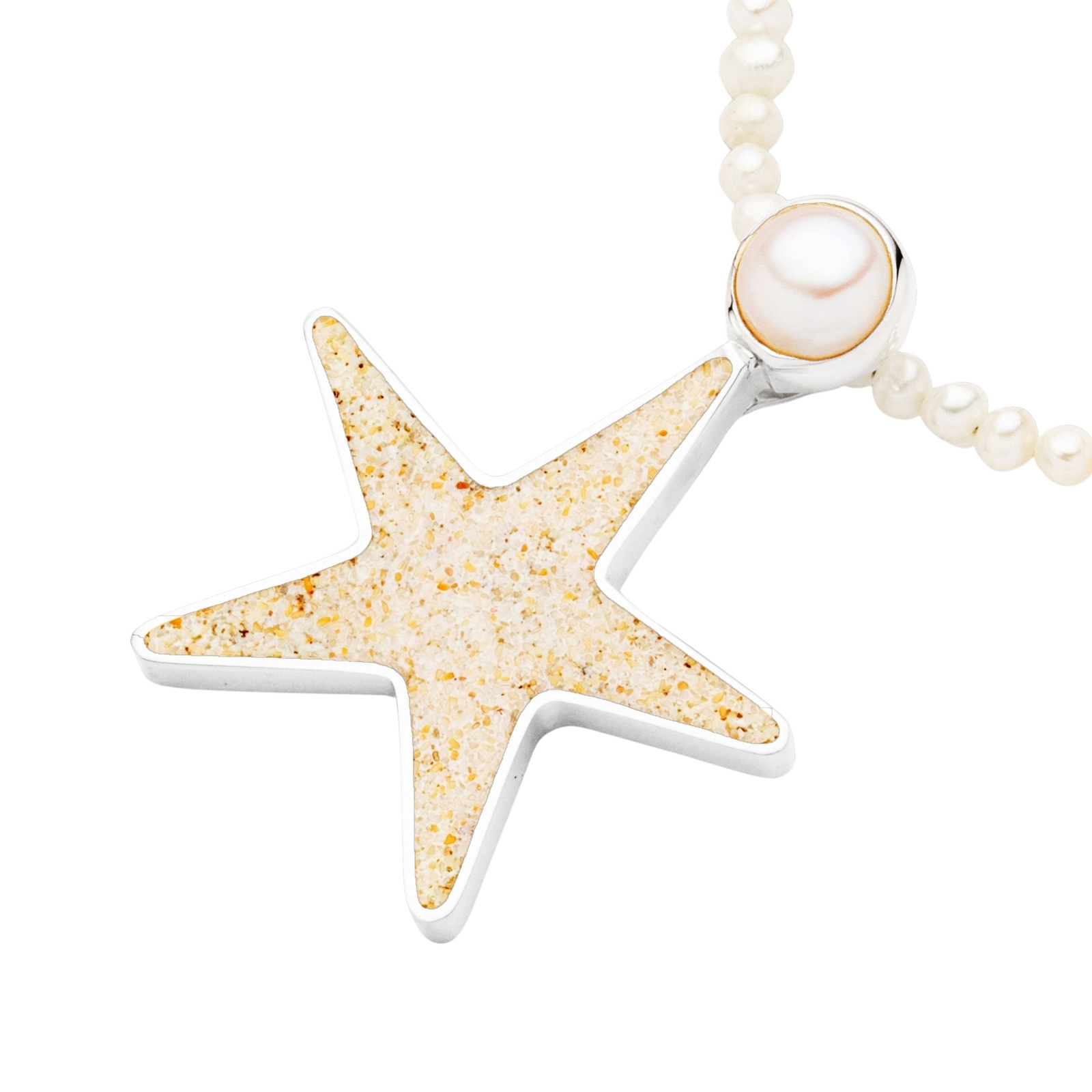 DUR Schmuck Anhänger SANDSEESTERN Perle Strandsand Silber 925/- poliert (P4552) – Bild 1