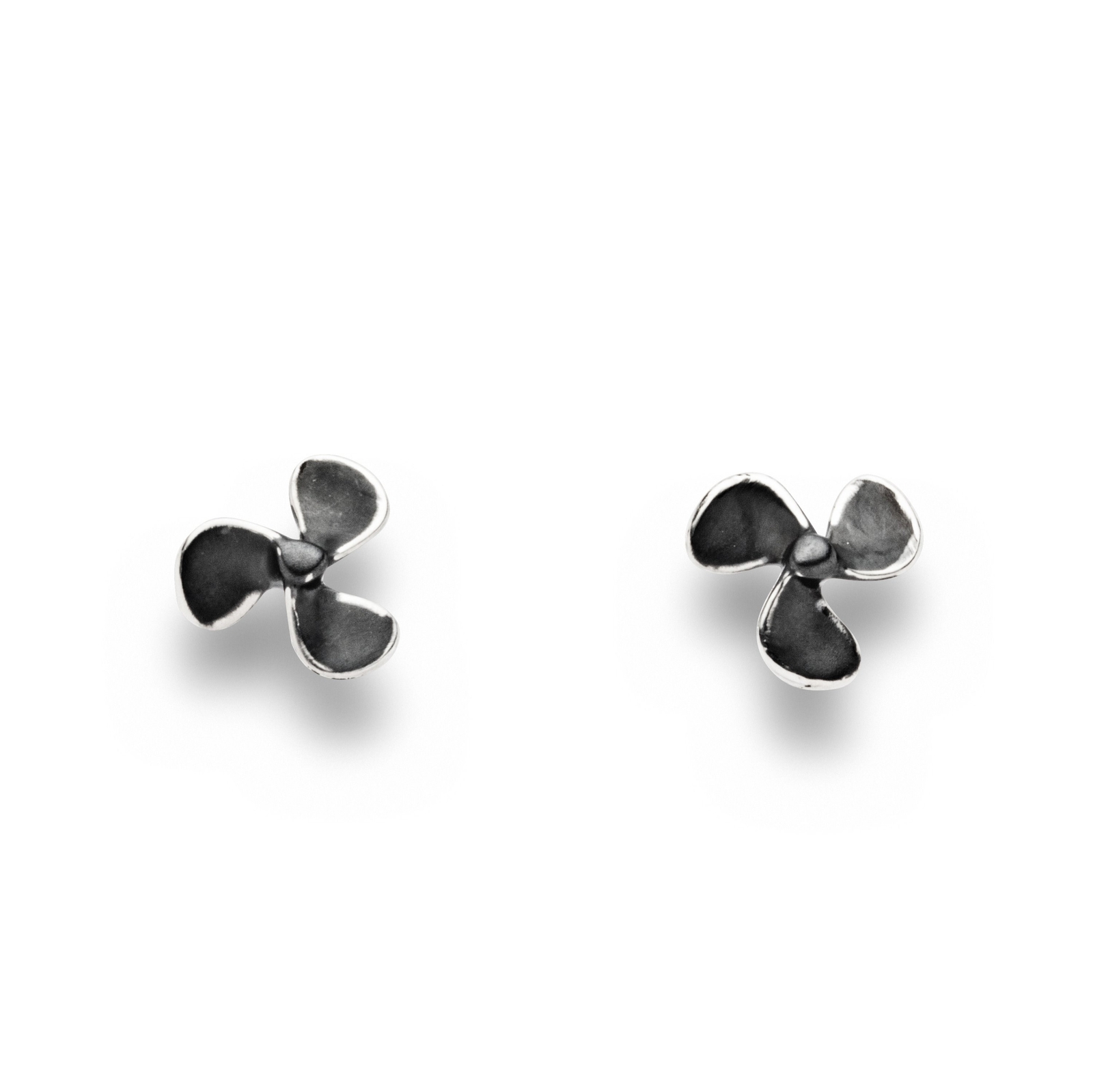 DUR Schmuck Ohrstecker SCHIFFSSCHRAUBE matt dunkel Silber 925/- oxidiert (O5502) – Bild 1