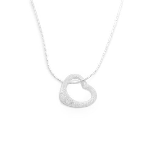 DUR Schmuck Kette HERZ gefrostet, Silber 925/- 42cm (K2453)