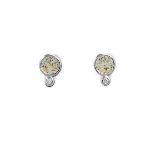 DUR Schmuck Ohrstecker POLARSTERN Strandsand, Zirk., Silber 925/- rhod. (O5052)
