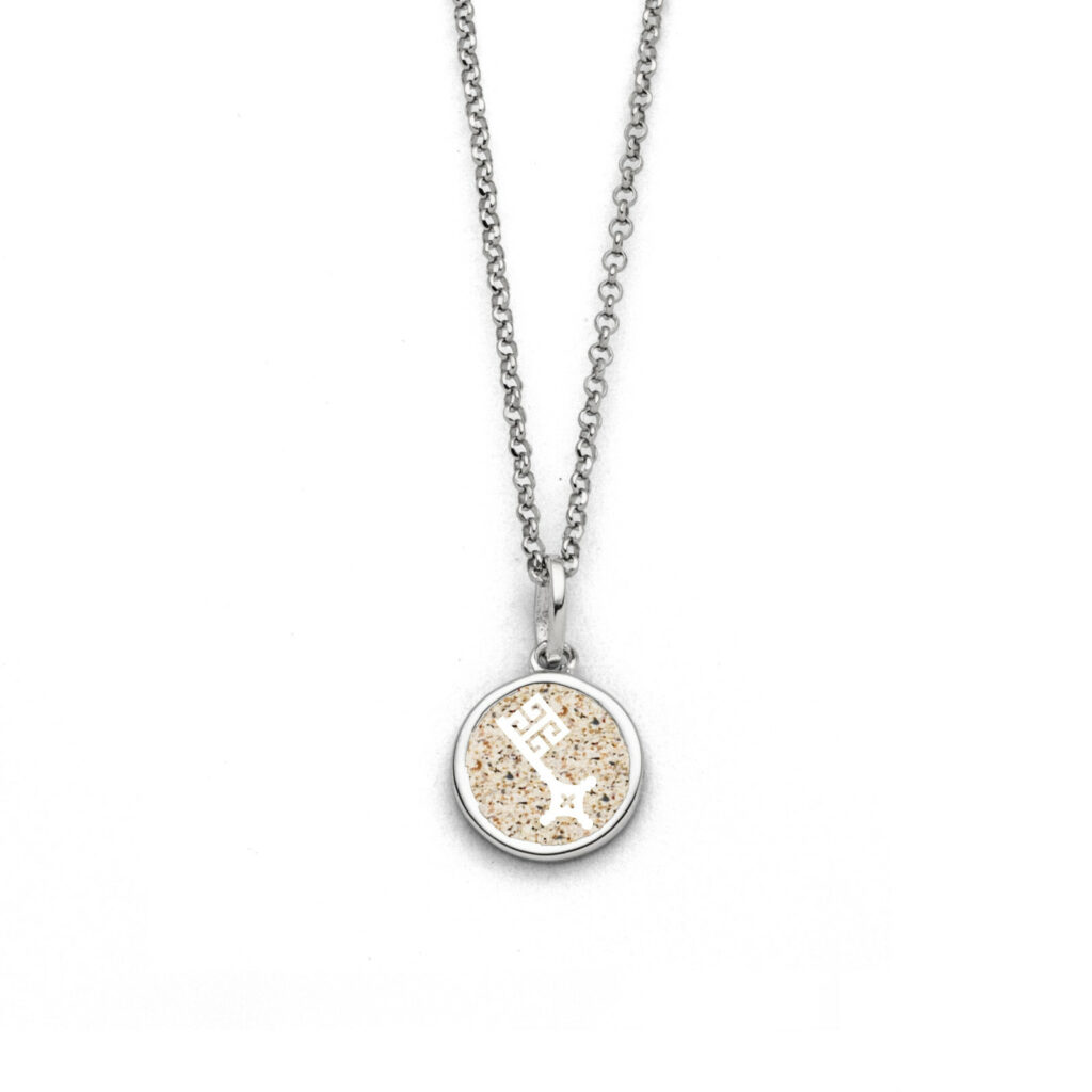 DUR Schmuck Kette BREMER SCHLÜSSEL 2.0 Strandsand, Silber 925/- rhod. 45cm K2794