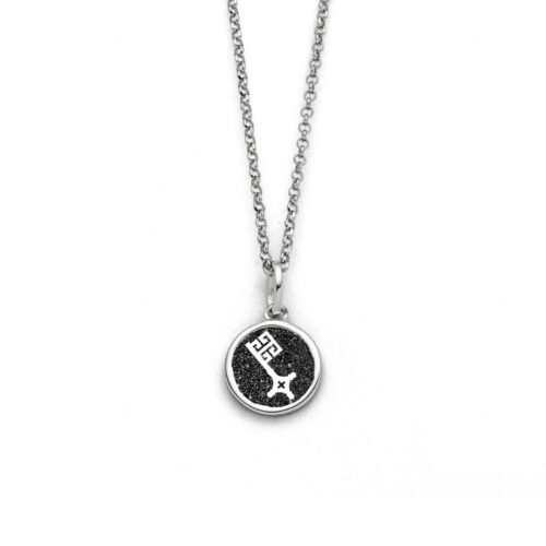 DUR Schmuck Kette BREMER SCHLÜSSEL 2.0 Lavasand, Silber 925/- rhod. 45cm (K2792)