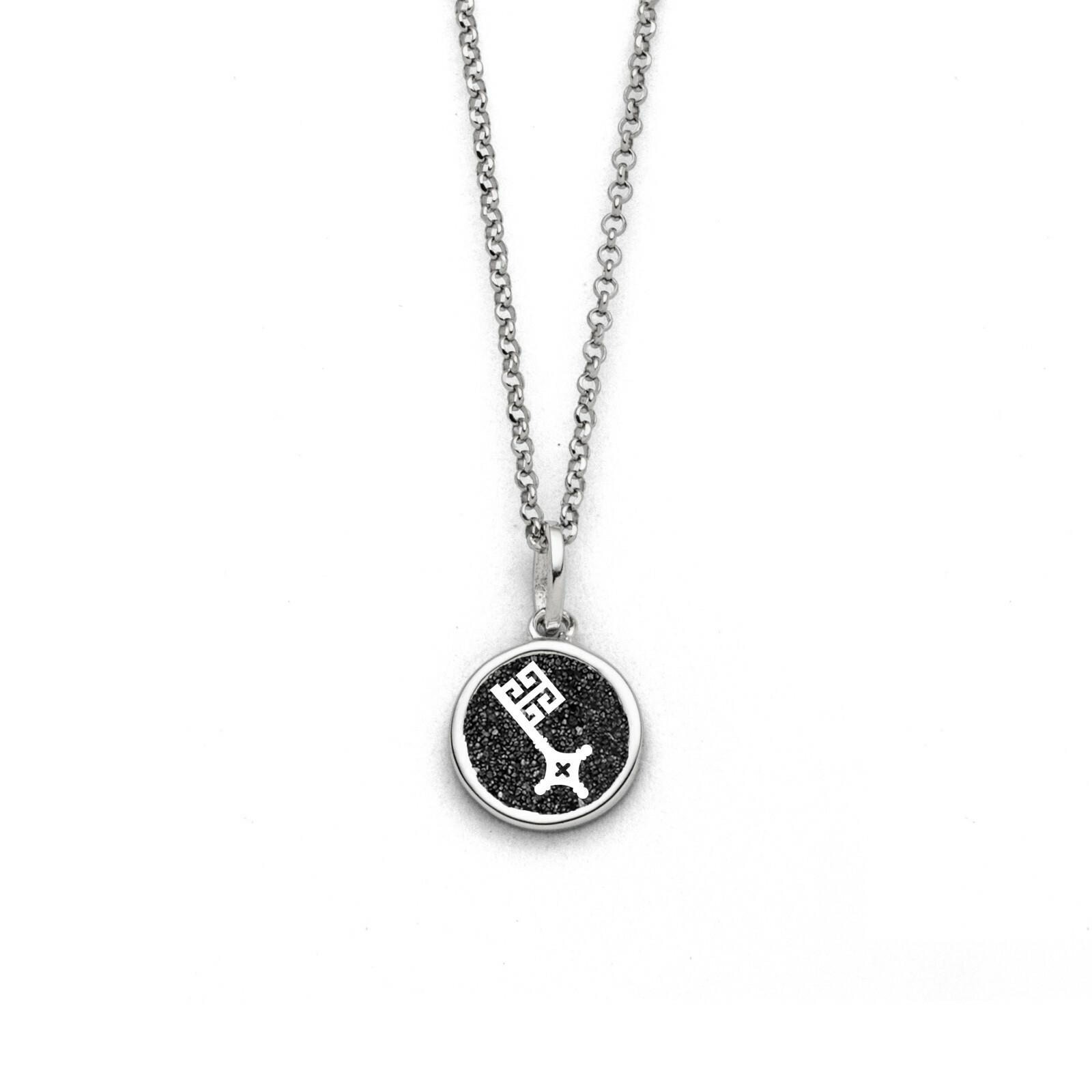 DUR Schmuck Kette BREMER SCHLÜSSEL 2.0 Lavasand, Silber 925/- rhod. 45cm (K2792) – Bild 1