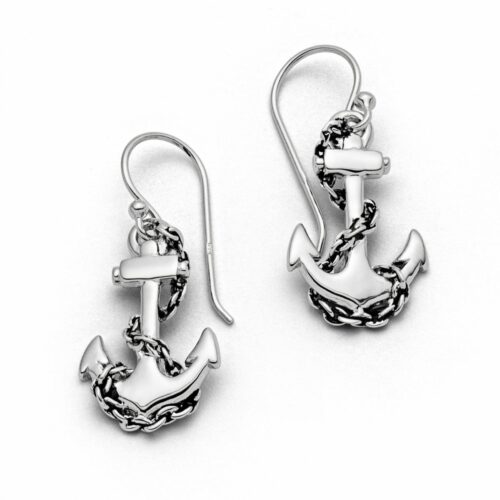 DUR Schmuck Ohrhänger ANKER Silber 925/- rhodiniert (O4757)