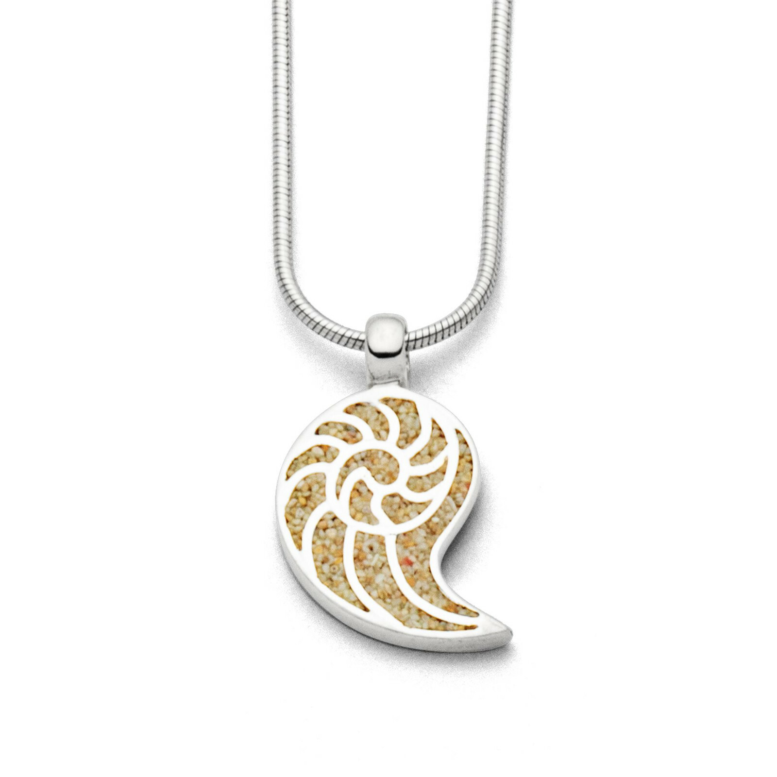 DUR Schmuck Anhänger kleiner SANDNAUTILUS Strandsand, Silber 925/- ( P3578 ) – Bild 1