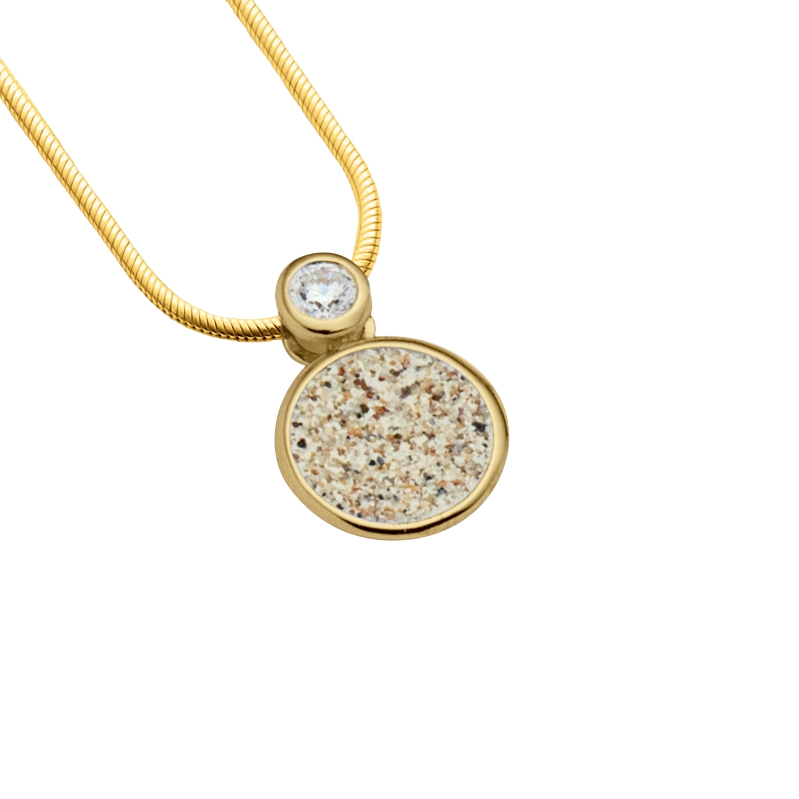 DUR Kette POLARSTERN Zirkonia, Strandsand, Silber 925/- vergoldet, 45cm (K3023) – Bild 1