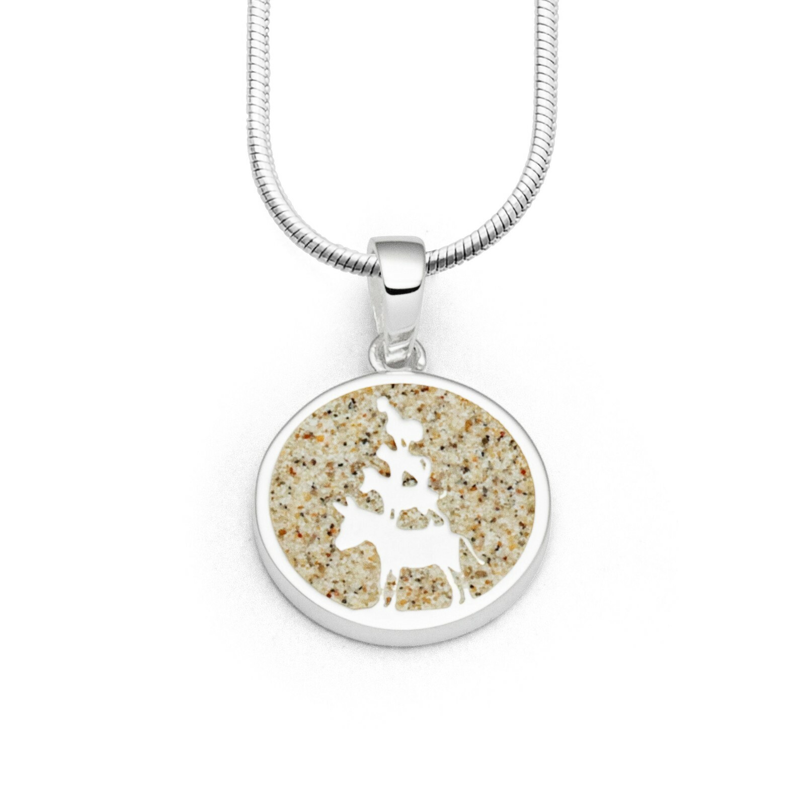 DUR Schmuck Anhänger BREMEN, Strandsand, Silber 925/- (P3030) – Bild 1