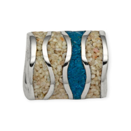 DUR Schmuck Bead STRANDWELLEN Strandsand, Steinsand Silber 925/- rhod. (P3846)