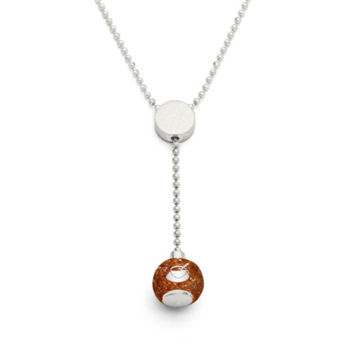 DUR Schmuck Kette OSTFRIESLAND mit Bernstein, Silber 925/-rhod. 42cm (K2560.BS)