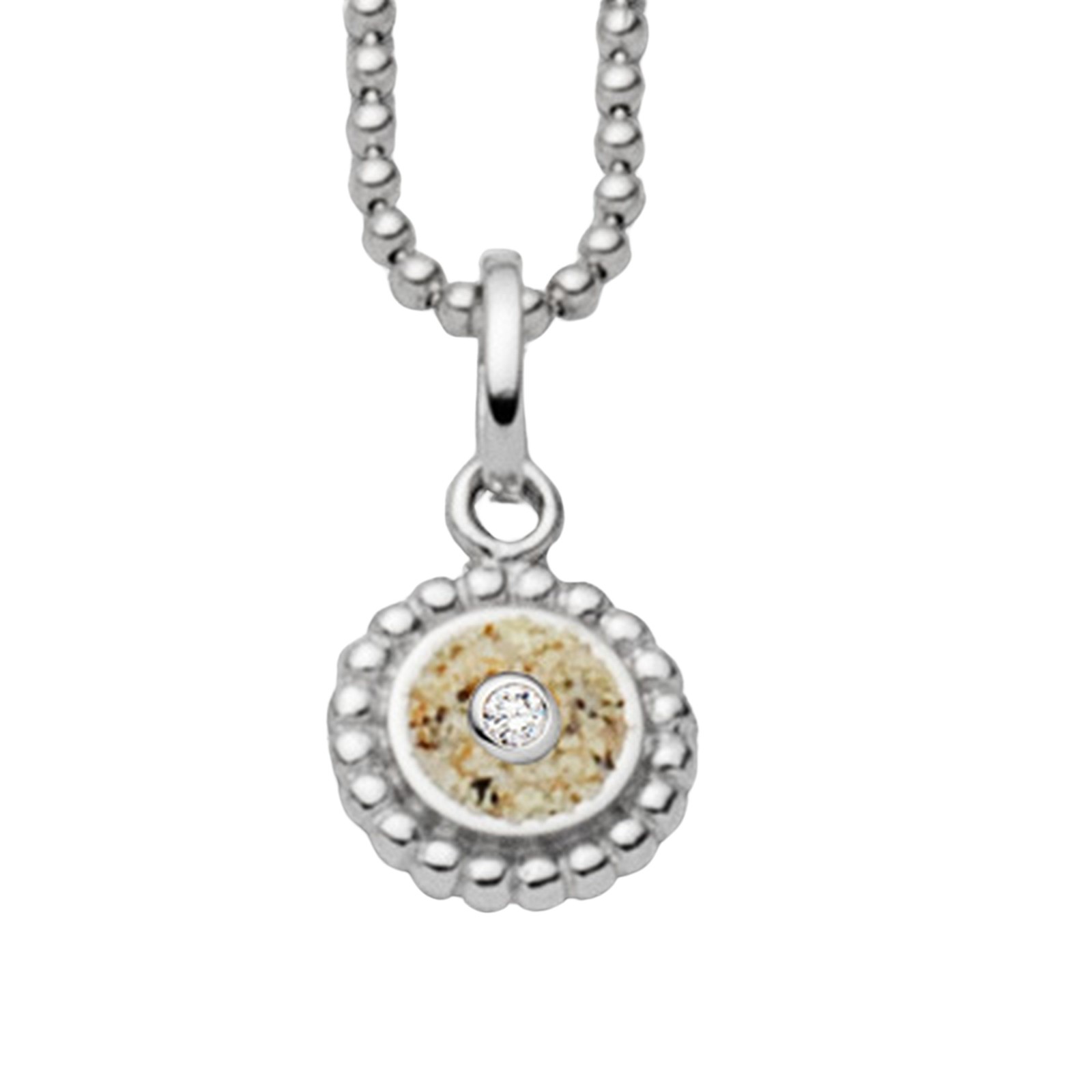 DUR Kette STRANDZAUBER Strandsand & Zirkonia Silber 925/- rhodiniert (K2923) – Bild 1
