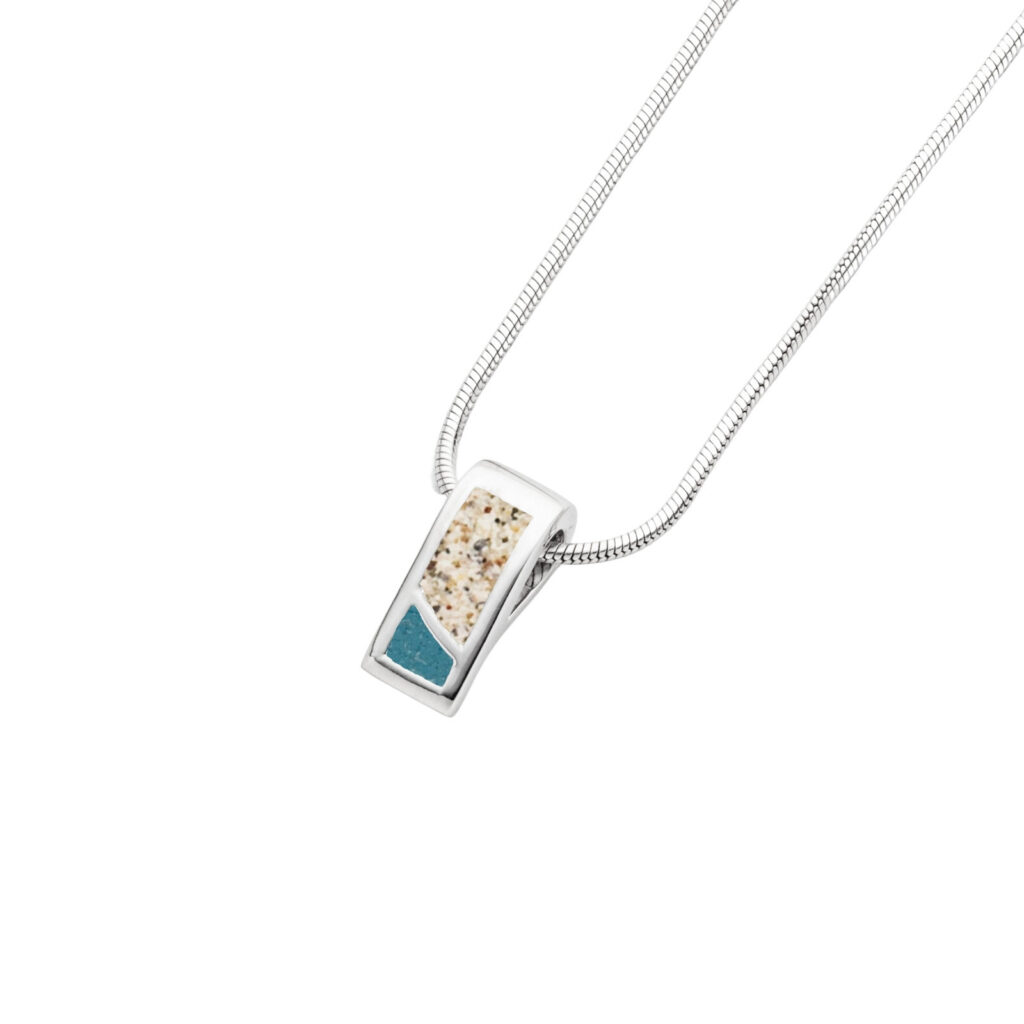 DUR Schmuck Kette DUETT Steinsand/Strandsand, Silber 925/- rhod. 45cm (K2868)