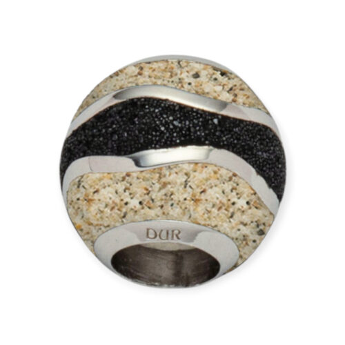 DUR Schmuck Bead WELLE Strandsand, Lavasand, Silber 925/- rhodiniert (P3825)