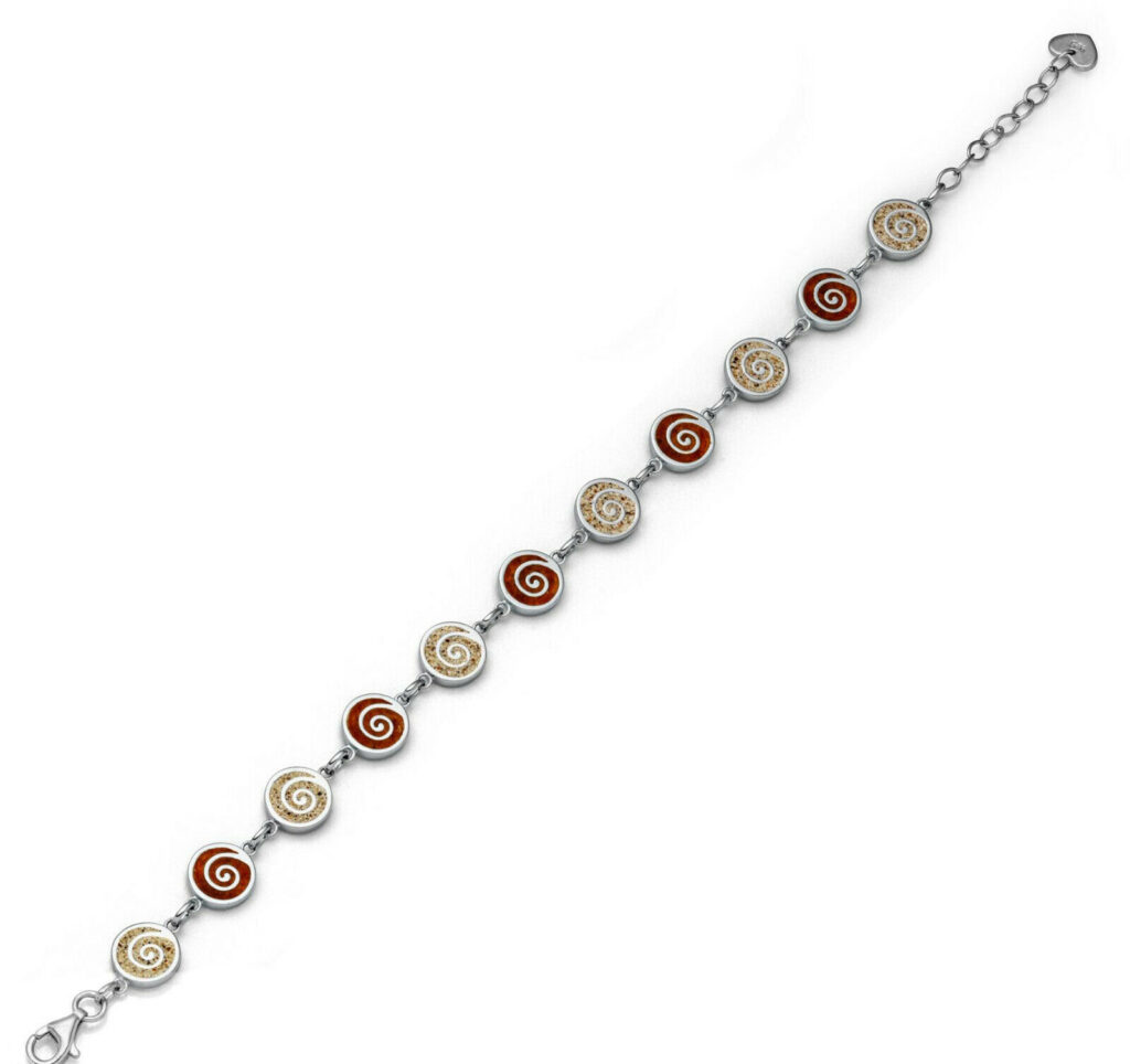 DUR Schmuck Armband SPIRALE 2.0 Sand/Bernstein Silber 925/- rhod. 18,5cm (A1648)
