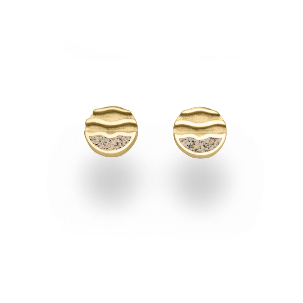 DUR Schmuck Ohrstecker STRANDWELLEN Steinsand, Silber 925/- vergoldet (O5250)
