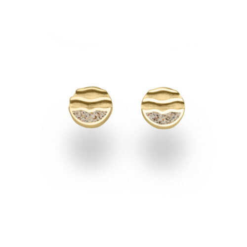 DUR Schmuck Ohrstecker STRANDWELLEN Steinsand, Silber 925/- vergoldet (O5250)