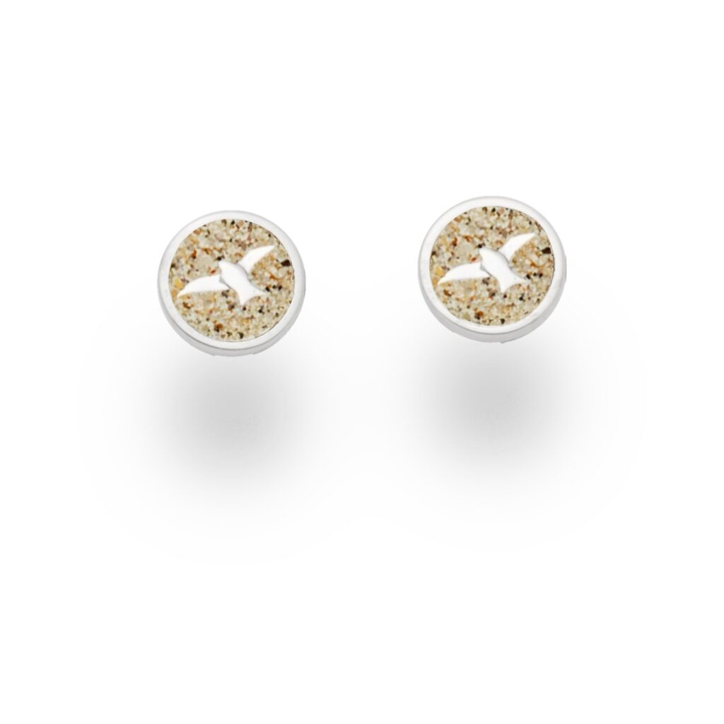 DUR Schmuck Ohrstecker FREIHEIT Strandsand, Silber 925/- rhodiniert (O5409)