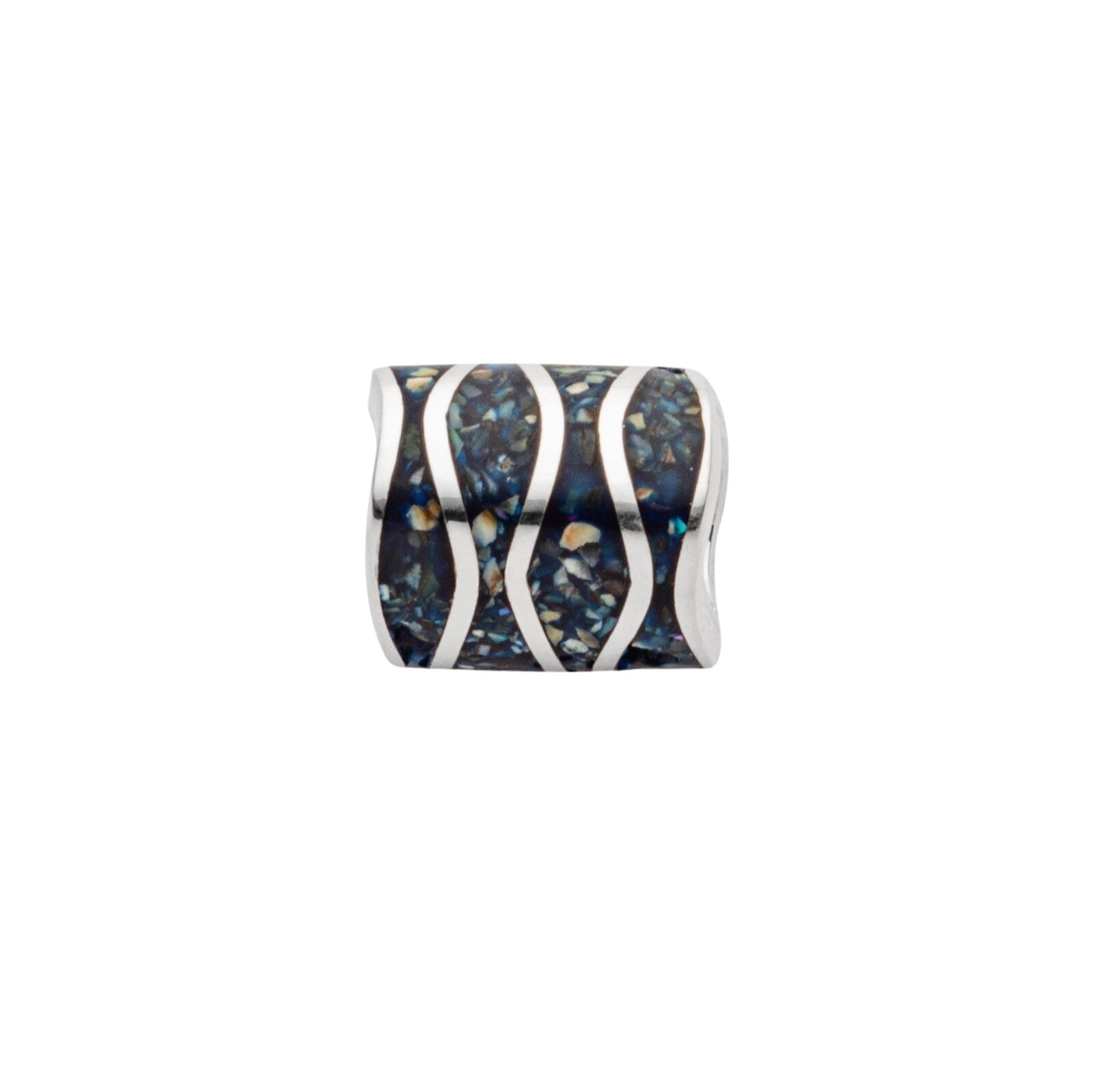 DUR Schmuck Anhänger WELLE Mosaik Seeopal, Silber 925/- (P4258) – Bild 1