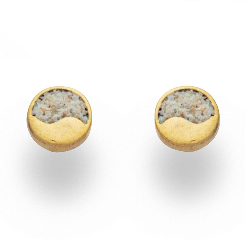DUR Schmuck Damen Ohrstecker Strandsand, Silber 925/- vergoldet (O5147)