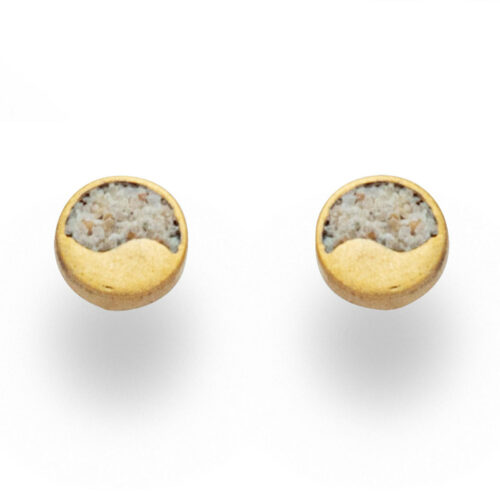 DUR Schmuck Damen Ohrstecker Strandsand, Silber 925/- vergoldet (O5147)