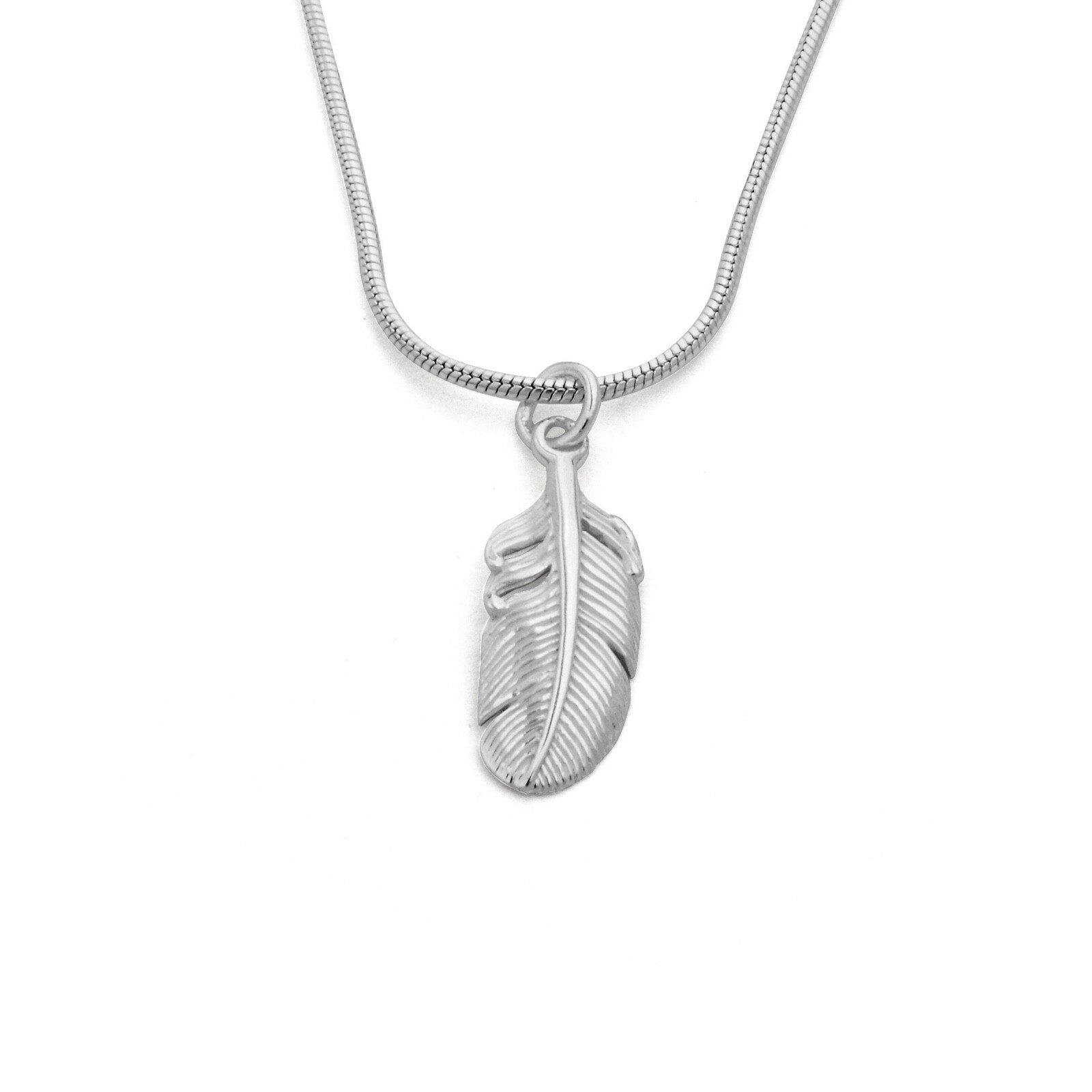 DUR Schmuck Anhänger KLEINE FEDER Silber 925/- (P4263) – Bild 1