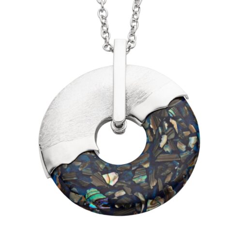 DUR Schmuck Anhänger DONUT Mosaik Seeopal, Silber 925/- (P4257)
