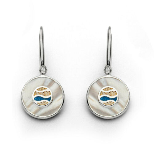 DUR Ohrhänger STRANDLUST Perlmutt, Strandsand ,Silber 925/- (O5360)