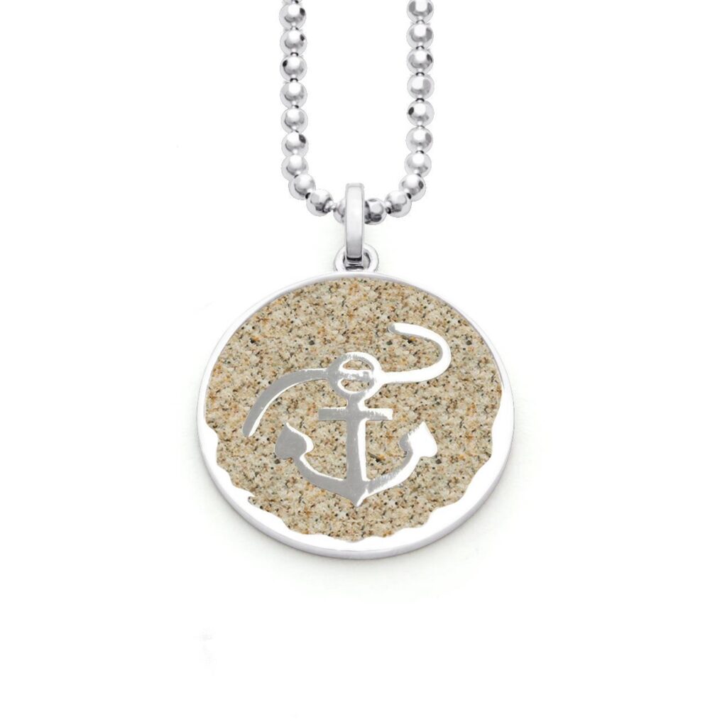 DUR Unisex Anhänger HOFFNUNG Strandsand, Silber 925/-rhodiniert (P3351)