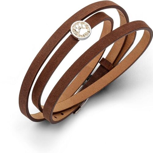 DUR Schmuck Lederarmband mit Element,  Silber 925/- 58cm (A1597) Wickelarmband – Bild 7